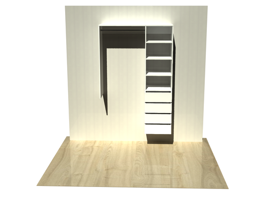 1.9 | Wardrobe shelving 900mm-1200mm right tower 450w with 4 drawers