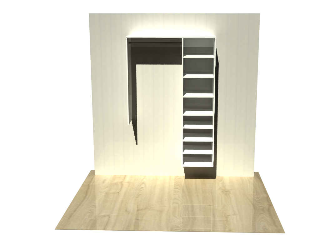 1.5 | Wardrobe shelving 900mm-1200mm Right Tower 450w with 8 shelves