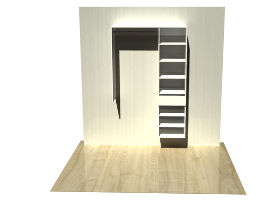1.6 | Wardrobe shelving 900mm-1200mm right tower 450w with 1 drawer