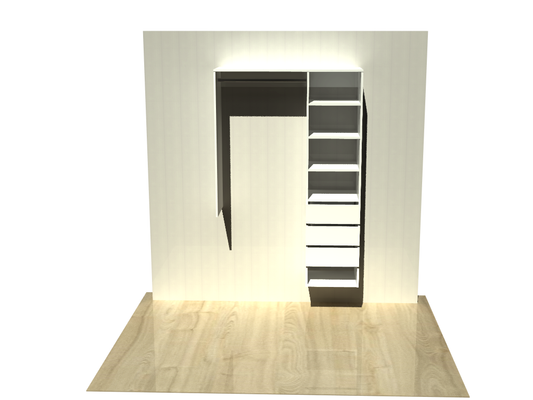 1.8 | Wardrobe shelving 900mm-1200mm right tower 450w with 3 drawers