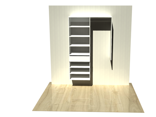 1.92 | Wardrobe shelving 900mm-1200mm Left tower 600w with 1 drawer
