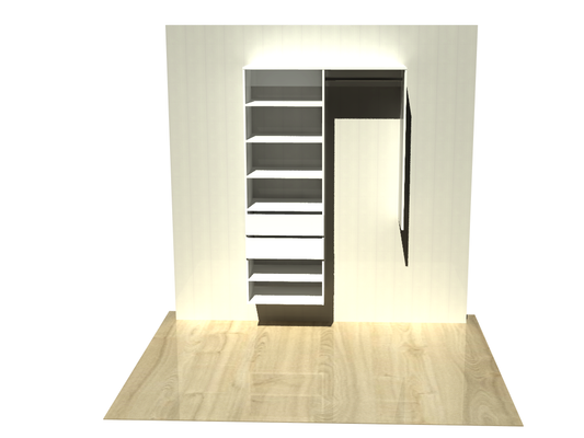 1.93 |  Wardrobe shelving 900mm-1200mm Left tower 600w with 2 drawers