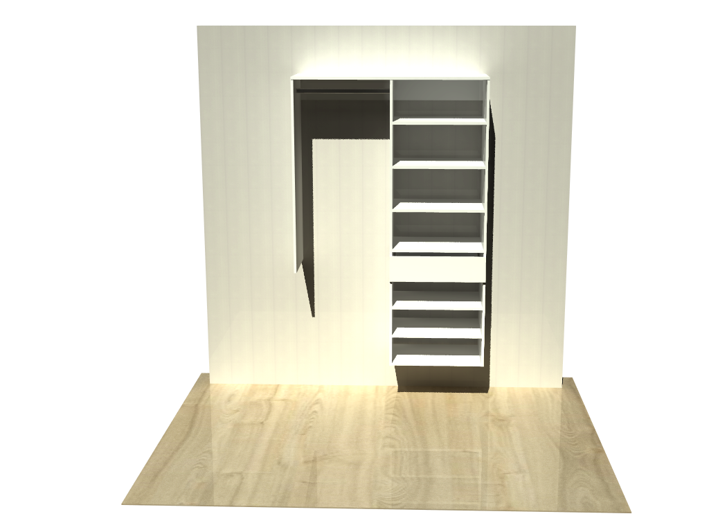 1.97 | Wardrobe shelving 900mm-1200mm right tower 600w with 1 drawer