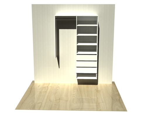 1.99 | Wardrobe shelving 900mm-1200mm right tower 600w with 3 drawers