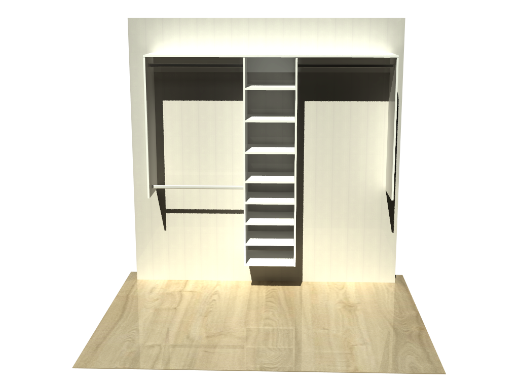 1.992 | Wardrobe shelving 1250mm-2100mm Central tower 450w with 8 shelves