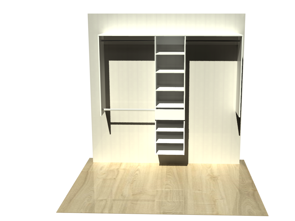 1.993 | Wardrobe shelving 1250mm-2100mm Centre tower 450w with 1 drawer
