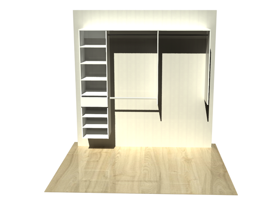 1.998 | Wardrobe shelving 1250mm-2100mm left tower 450w with 1 drawer
