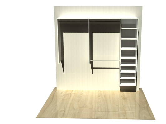 1.9993 | Wardrobe shelving 1250mm-2100mm Open Right Tower 450w with 8 shelves