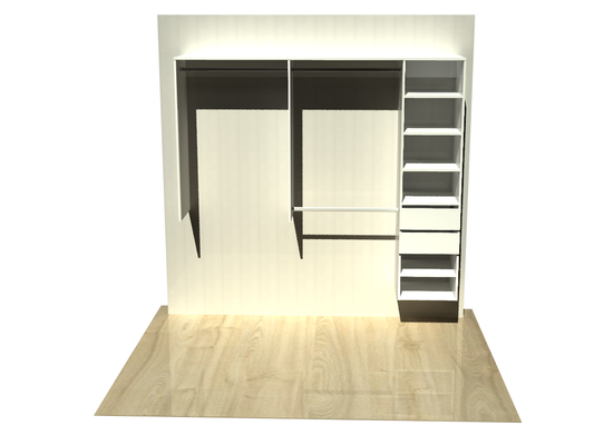 1.9995 | Wardrobe shelving 1250mm-2100mm right tower 450w with 2 drawers