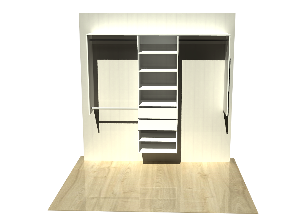 1.99999 | Wardrobe shelving 1400mm-2100mm Centre tower 600w with 2 drawers