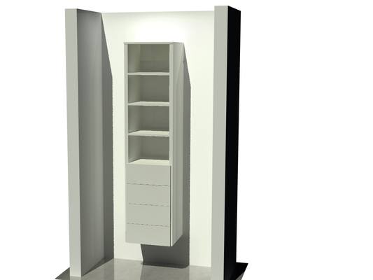 Open tower 1800mm high x 450mm wide x 400mm deep 4 drawers